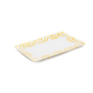 Serveerschaal rechthoek – Gevlamd geel – 30 x 20 cm