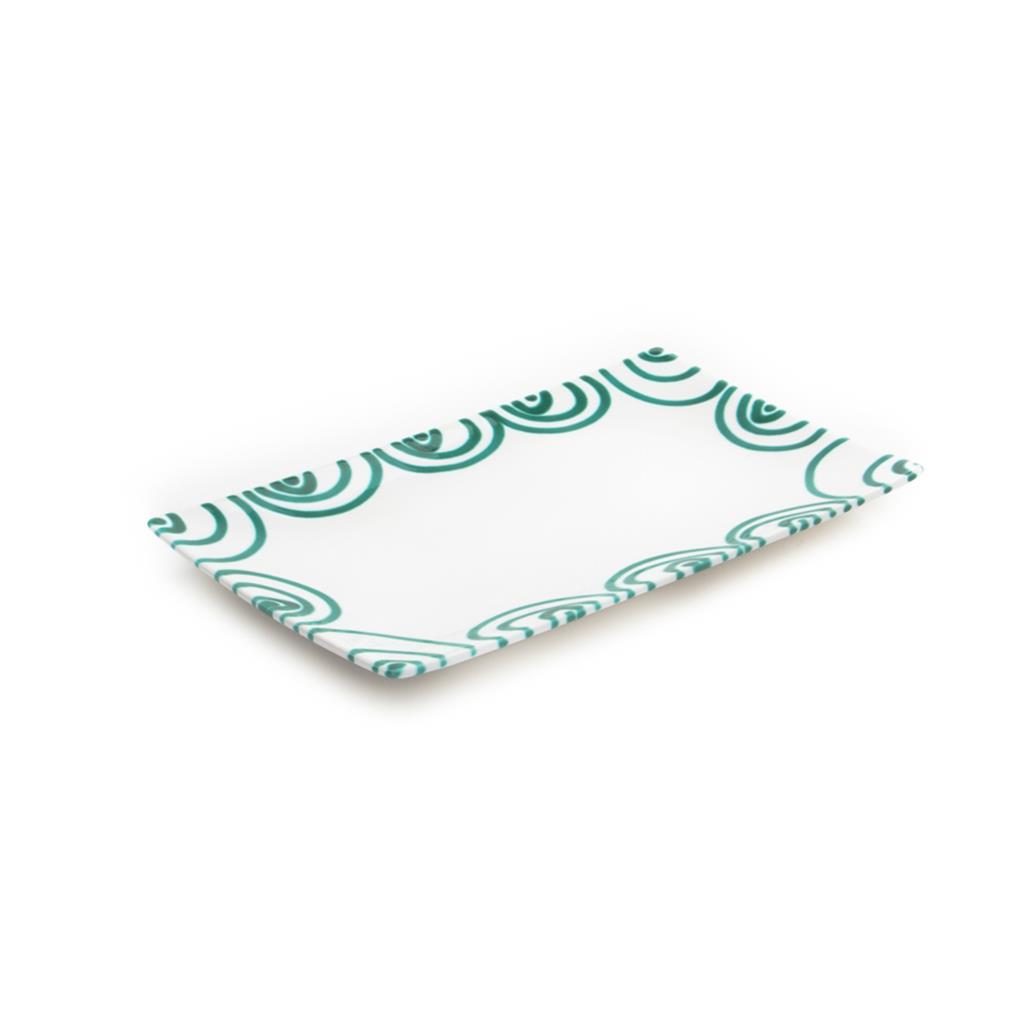 Serveerschaal rechthoek – Gevlamd groen – 36 x 15 cm