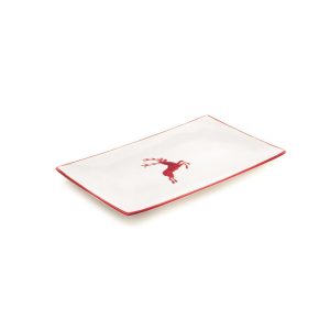 Serveerschaal rechthoek – Hert robijnrood – 30 x 20 cm