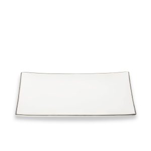 Serveerschaal rechthoek – Rand grijs – 30 x 20 cm