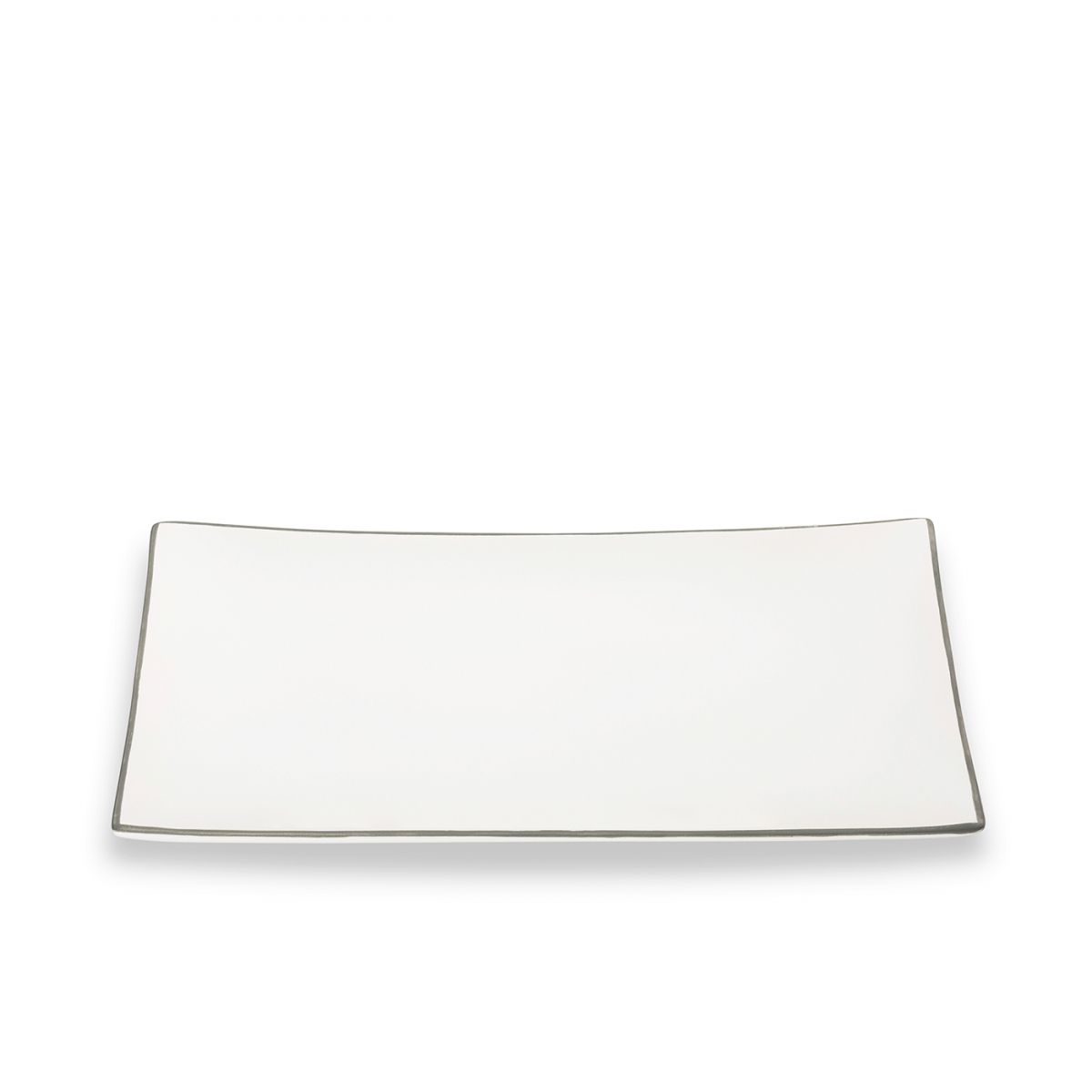 Serveerschaal rechthoek – Rand grijs – 30 x 20 cm