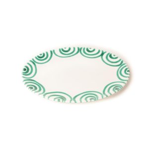 Serveerschaal ovaal – Gevlamd groen – 33 x 26 cm