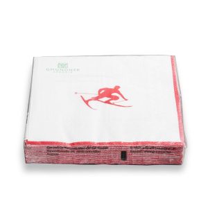 Servetten – Toni der Skifahrer robijnrood – 33×33 cm