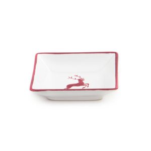 Snackschaal – Hert bordeauxrood – 11 x 11 cm