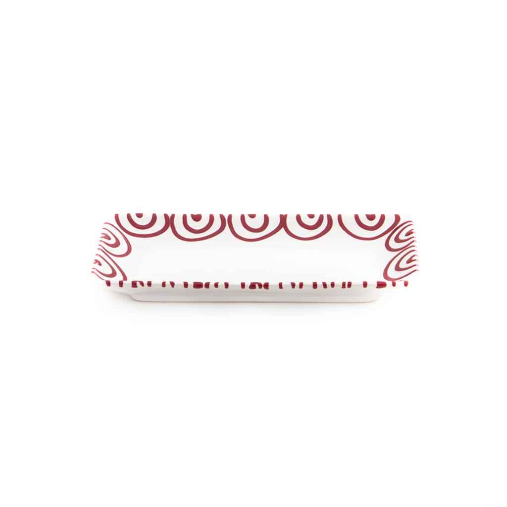 Snackschaal – Gevlamd rood – 22 x 11 cm - Afbeelding 2
