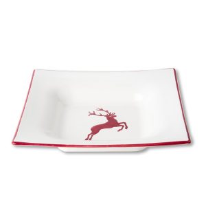 Soepbord vierkant – Hert bordeauxrood – 20 x 20 cm