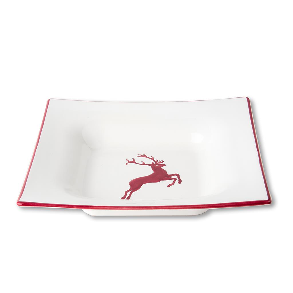 Soepbord vierkant – Hert bordeauxrood – 20 x 20 cm