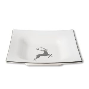 Soepbord vierkant – Hert grijs – 20 x 20 cm