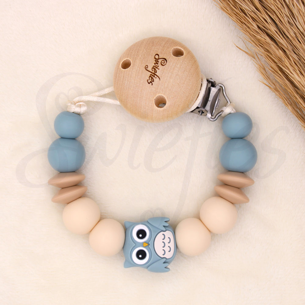 Speenkoord | Uil | Grijsblauw - Afbeelding 2