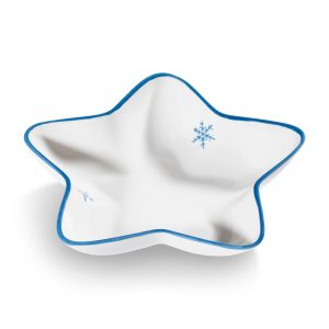 Schaaltje ster – Sneeuwkristal blauw – 22 cm