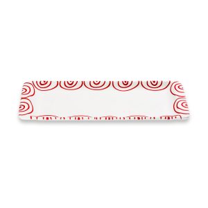Serveerschaal rechthoek – Gevlamd rood – 42 x 16 cm