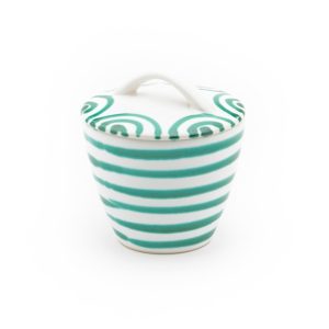 Suikerpot recht – Gevlamd groen – 9 cm