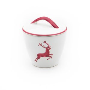 Suikerpot recht – Hert robijnrood – 9 cm