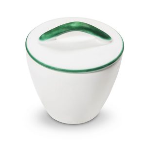 Suikerpot recht – Rand groen – 9 cm