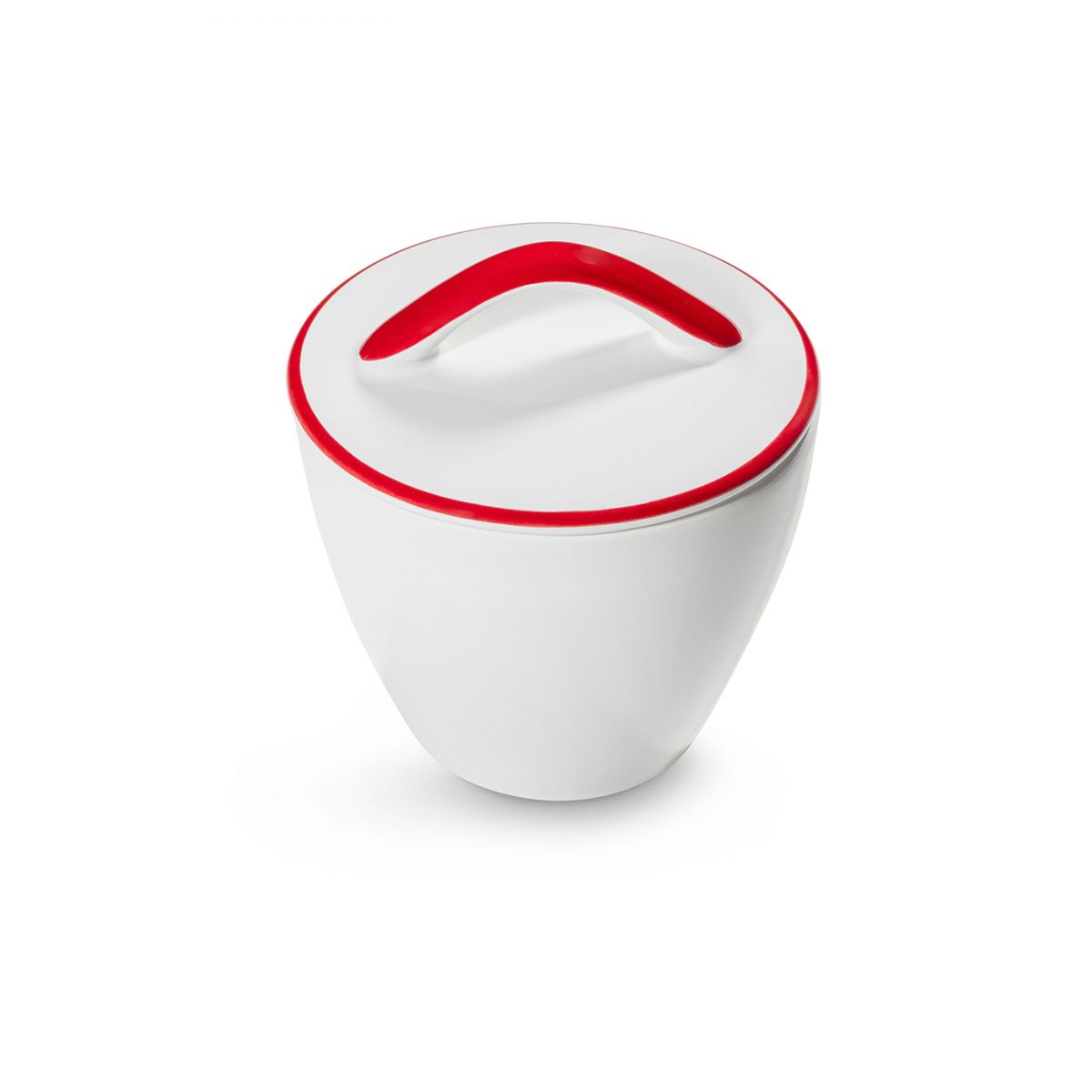 Suikerpot recht – Rand robijnrood – 9 cm - Afbeelding 2