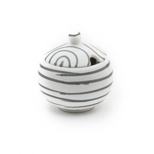 Suikerpot bol – Gevlamd grijs – 10 cm