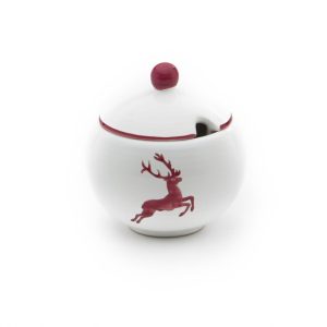 Suikerpot bol – Hert bordeauxrood – 10 cm