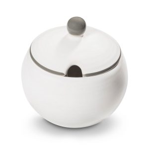 Suikerpot bol – Rand grijs – 10 cm