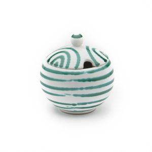 Suikerpot bol – Gevlamd groen – 10 cm