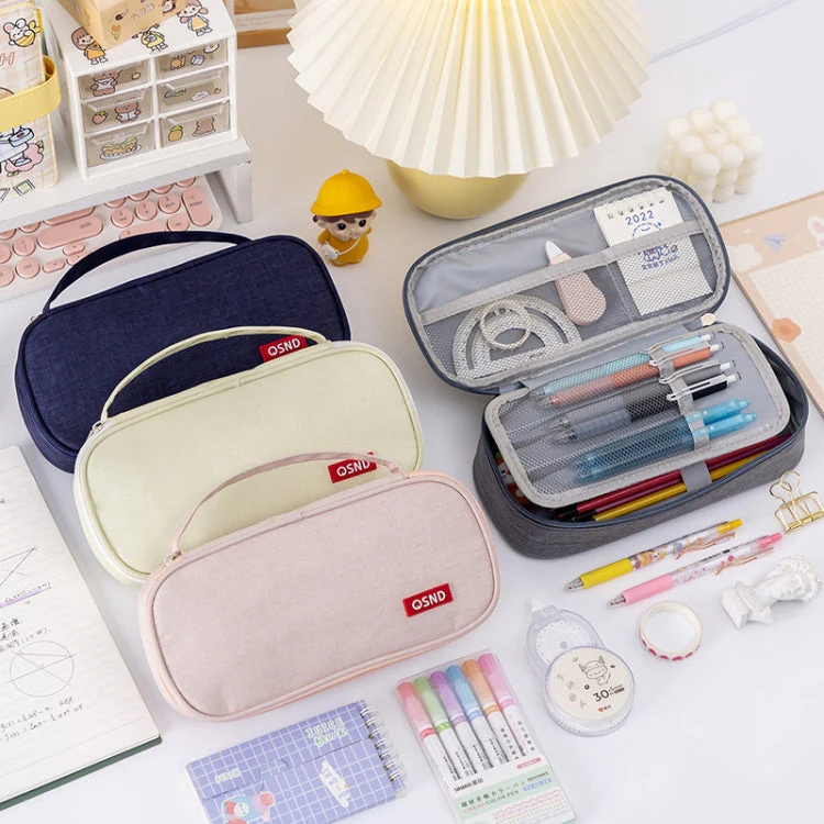 Etui - Geel – Meerdere Vakken en Handvat - 23x10x8cm - Afbeelding 5