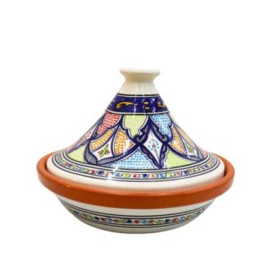 Tajine 25 cm Beschilderd Navy – Keramische Noord-Afrikaanse Kookpot