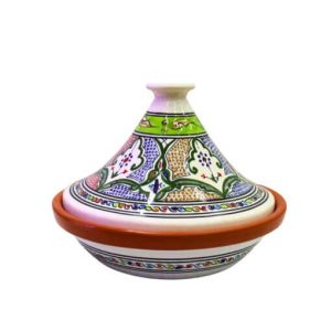 Tajine 25 cm Beschilderd Rani – Keramische Noord-Afrikaanse Kookpot