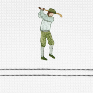 Wafeltheedoek met golfer