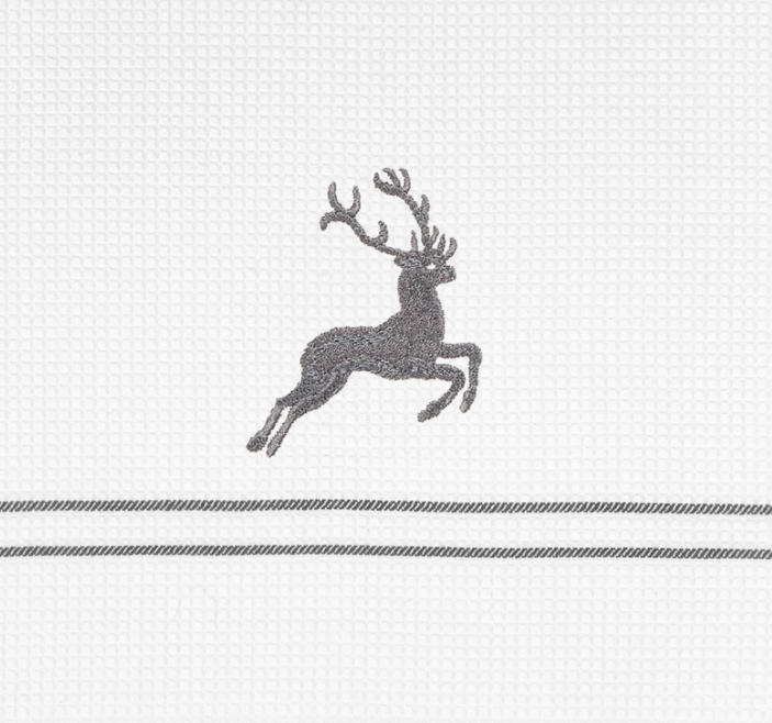 Wafeltheedoek met grijs hert - Afbeelding 2