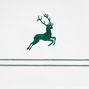 Wafeltheedoek met groen hert