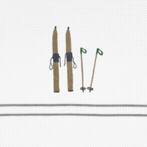 Wafeltheedoek met houten ski