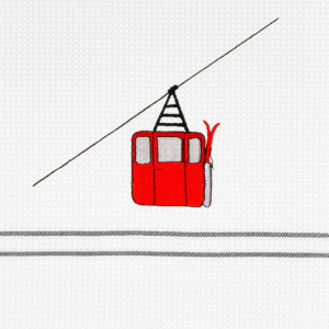 Wafeltheedoek met rode gondel