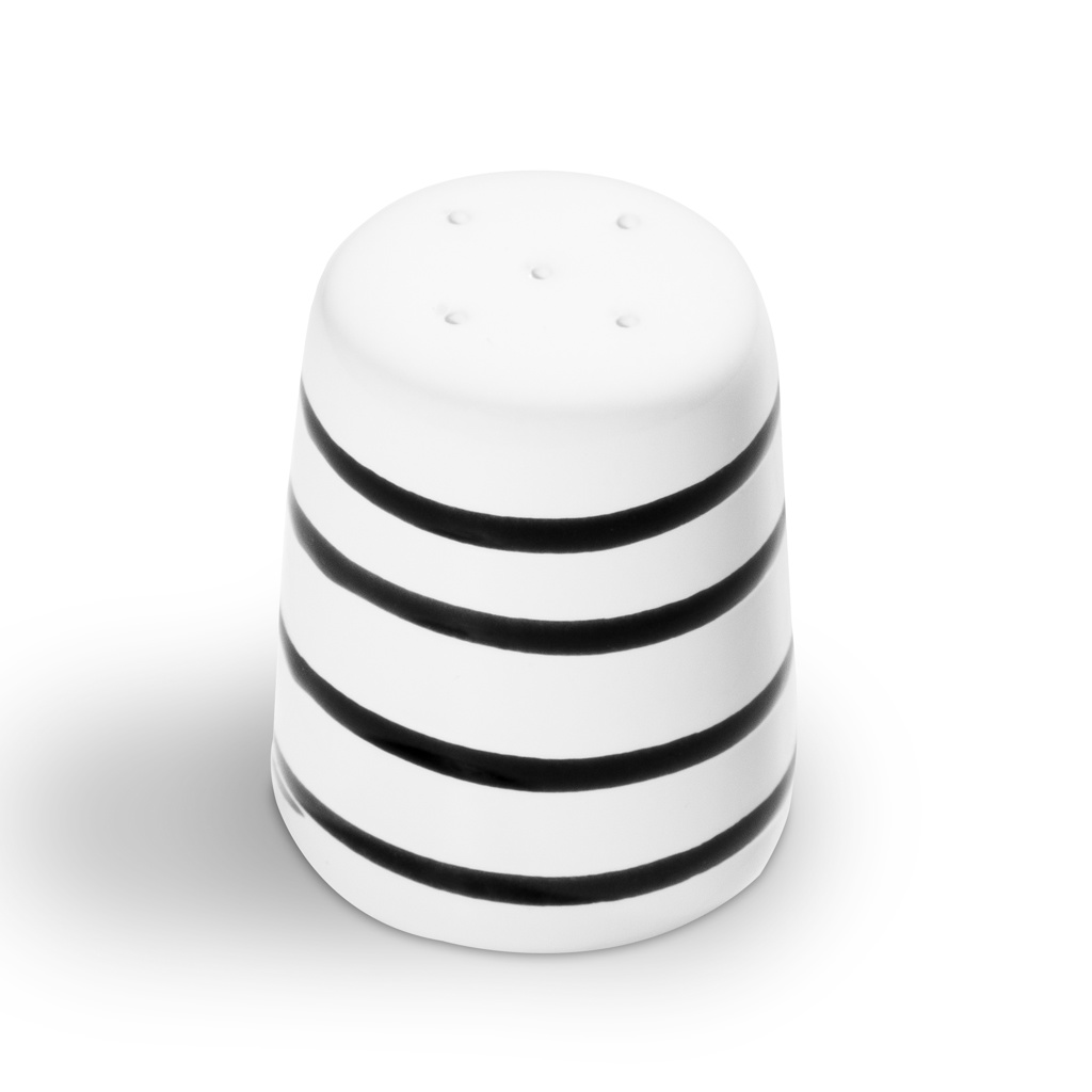 Zoutstrooier – Gevlamd zwart – 7 cm