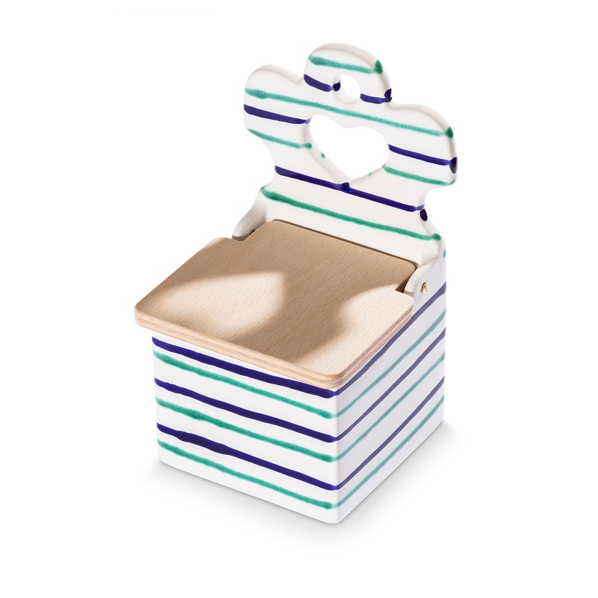 Zoutpot met houten deksel – Gevlamd Traunsee – 18 cm