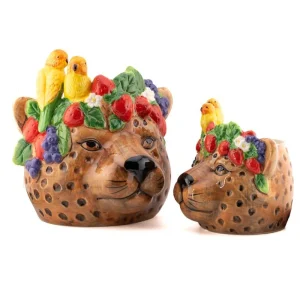 Luipaard Bloempot Keramiek – Tropische Panter Bloempot