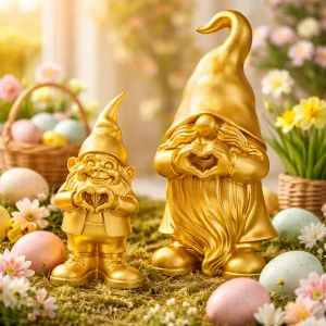 Gouden Paas kabouter/gnoom met Hart