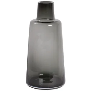 Jana Grey vaas – Mondgeblazen grijze designvaas van dik glas