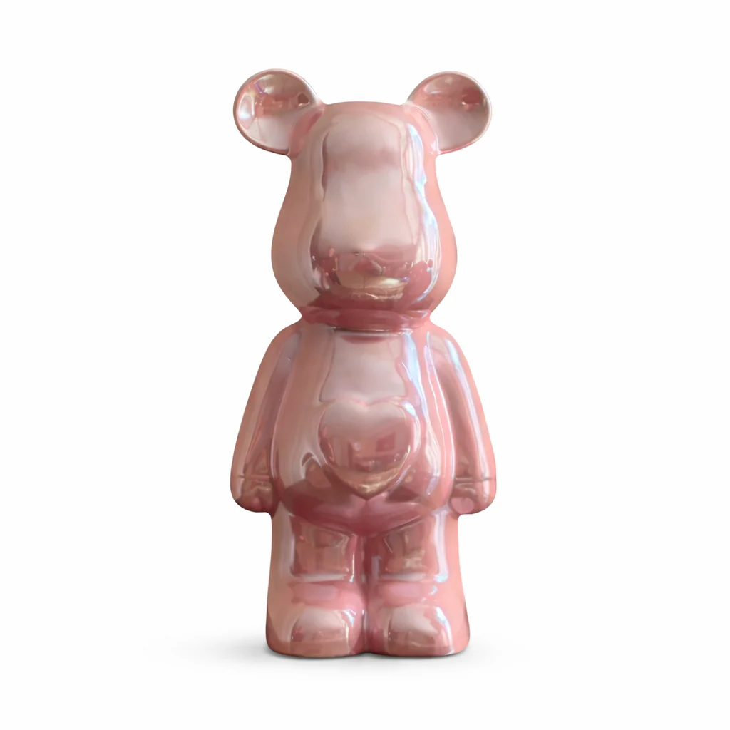 Roze Beer Beeld – Parelmoer Hart - Afbeelding 9