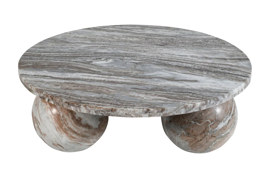 Diro Beige Marble 3 ball coffeetable round PTMD - Afbeelding 6