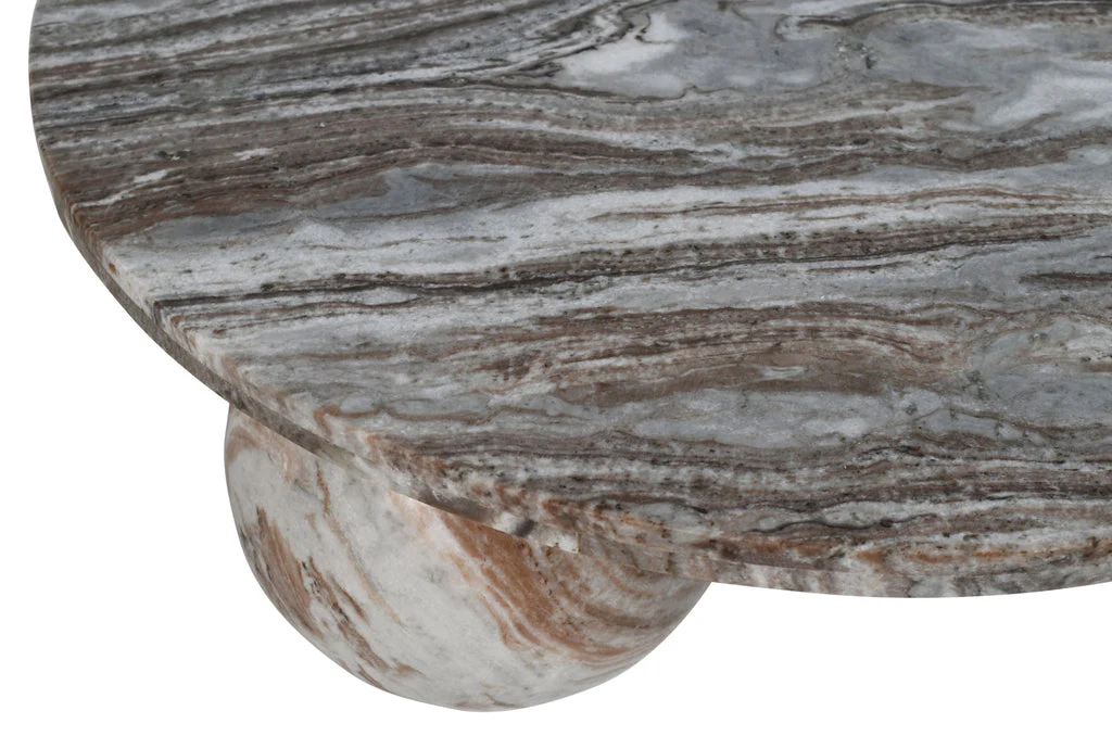 Diro Beige Marble 3 ball coffeetable round PTMD - Afbeelding 4