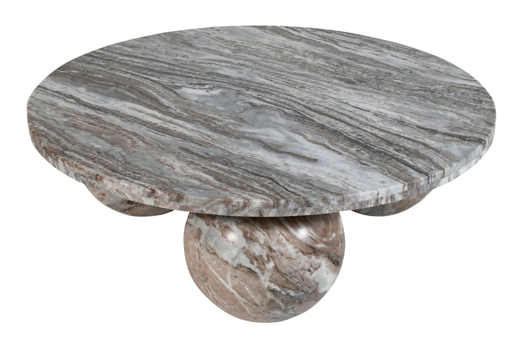 Diro Beige Marble 3 ball coffeetable round PTMD - Afbeelding 5