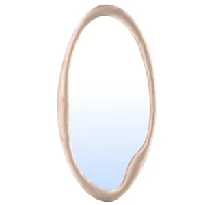 Don Beige velvet mirror organic oval L 65x4x140cm PTMD