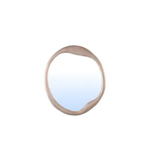 Don Beige velvet mirror organic round 70x4x70cm PTMD