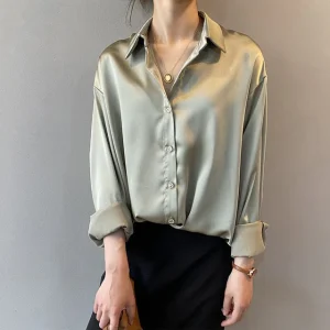 Elysian™ | Zachte en Elegante Satijnen Blouse voor Dames