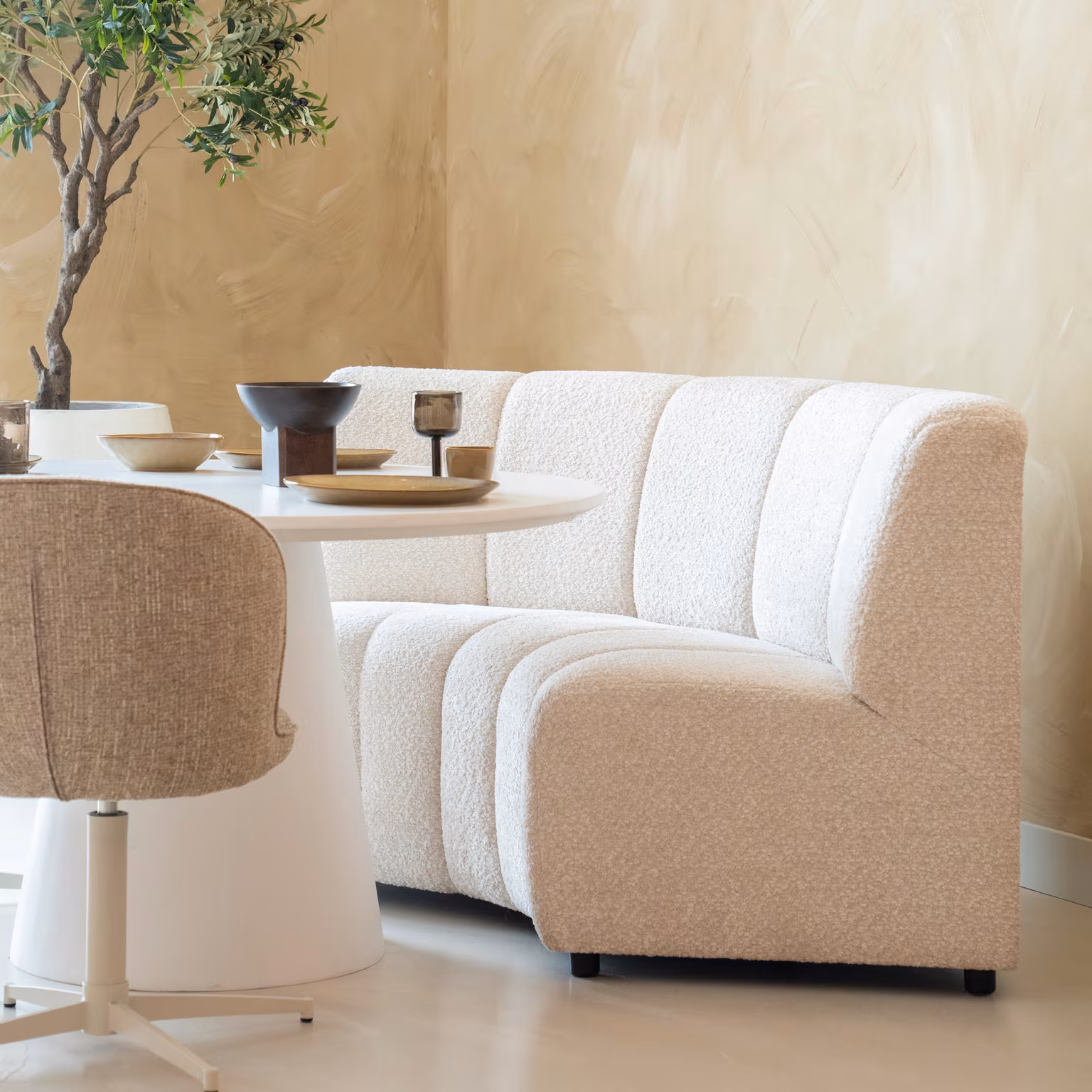 SEVN Eetkamerbank Esther kleur beige