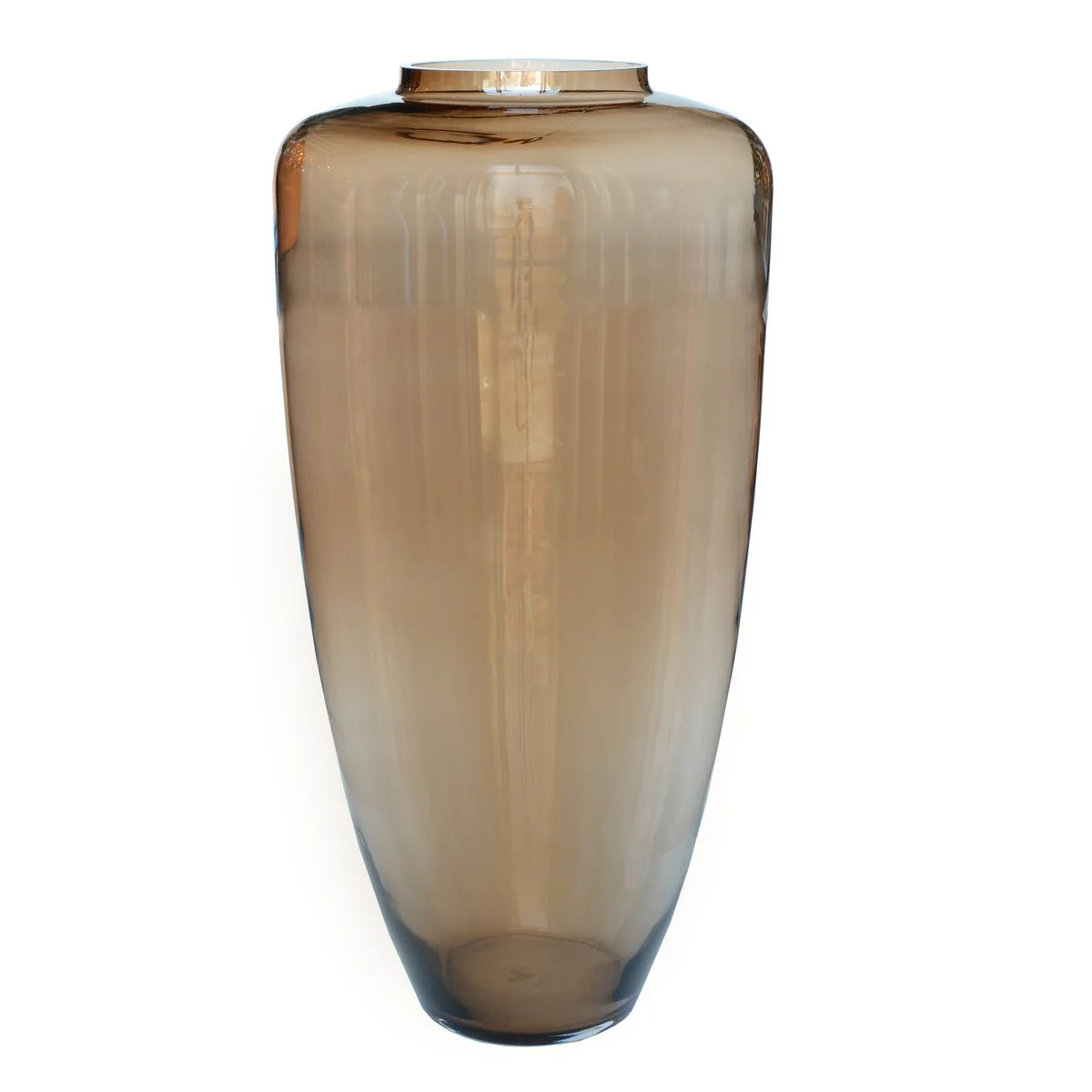 Kongo Taupe vaas – Grote bruine designvaas van glas Ø35xH70 cm - Afbeelding 3