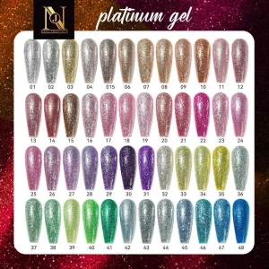 Platinum Glitter Gel Nagellak Set – 48 Kleuren - Langhoudend en Stralend