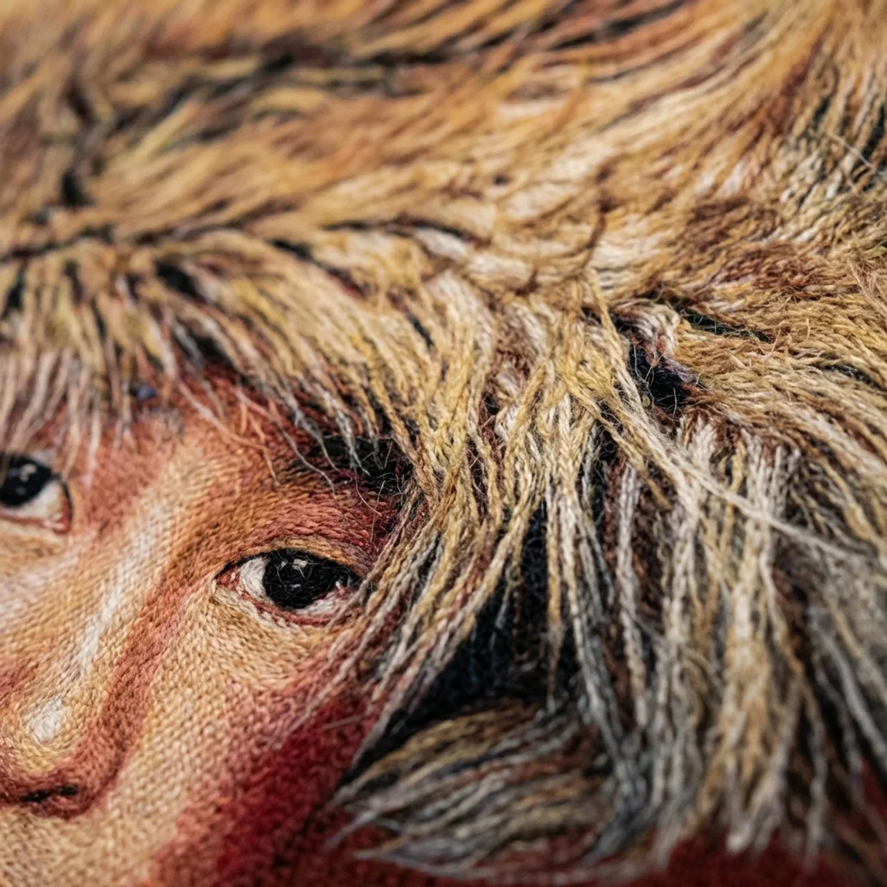 Geweven Wandpaneel Tibetan Boy – Rood | Zonder Lijst - Afbeelding 4