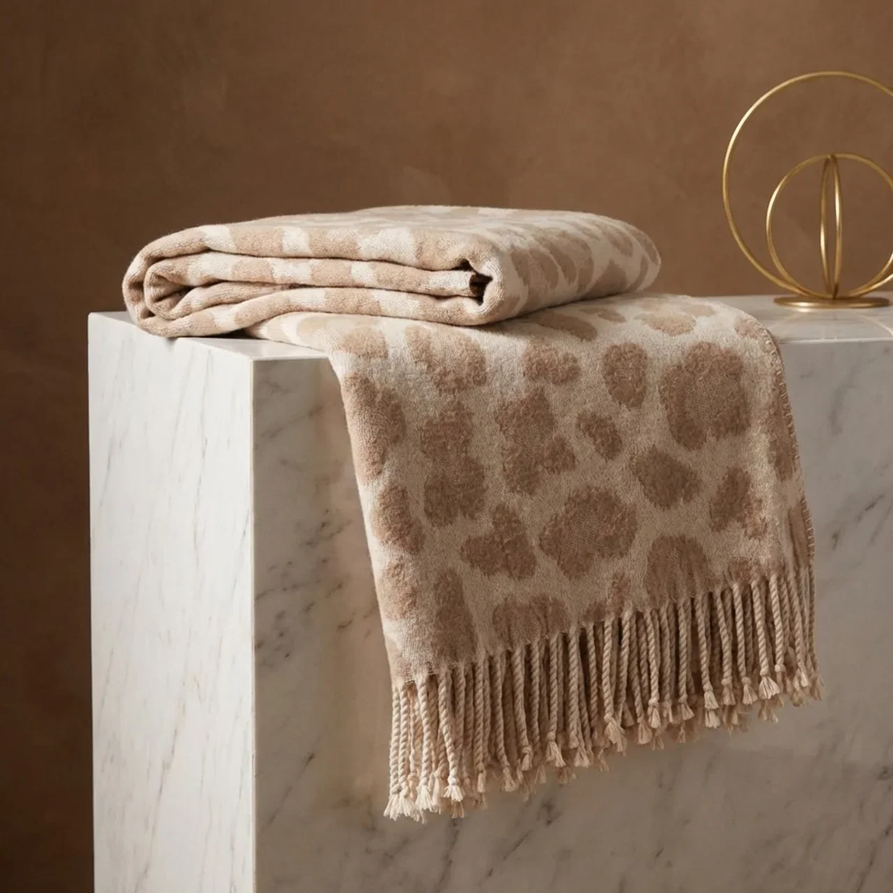 Plaid Panterprint Beige 140x180 cm – Zachte Fleece - Afbeelding 2