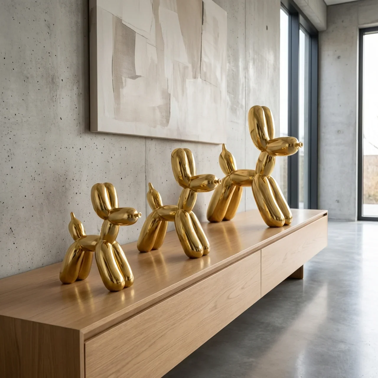 Balloon Hond Set van 3 – Goud Hoogglans - Afbeelding 3