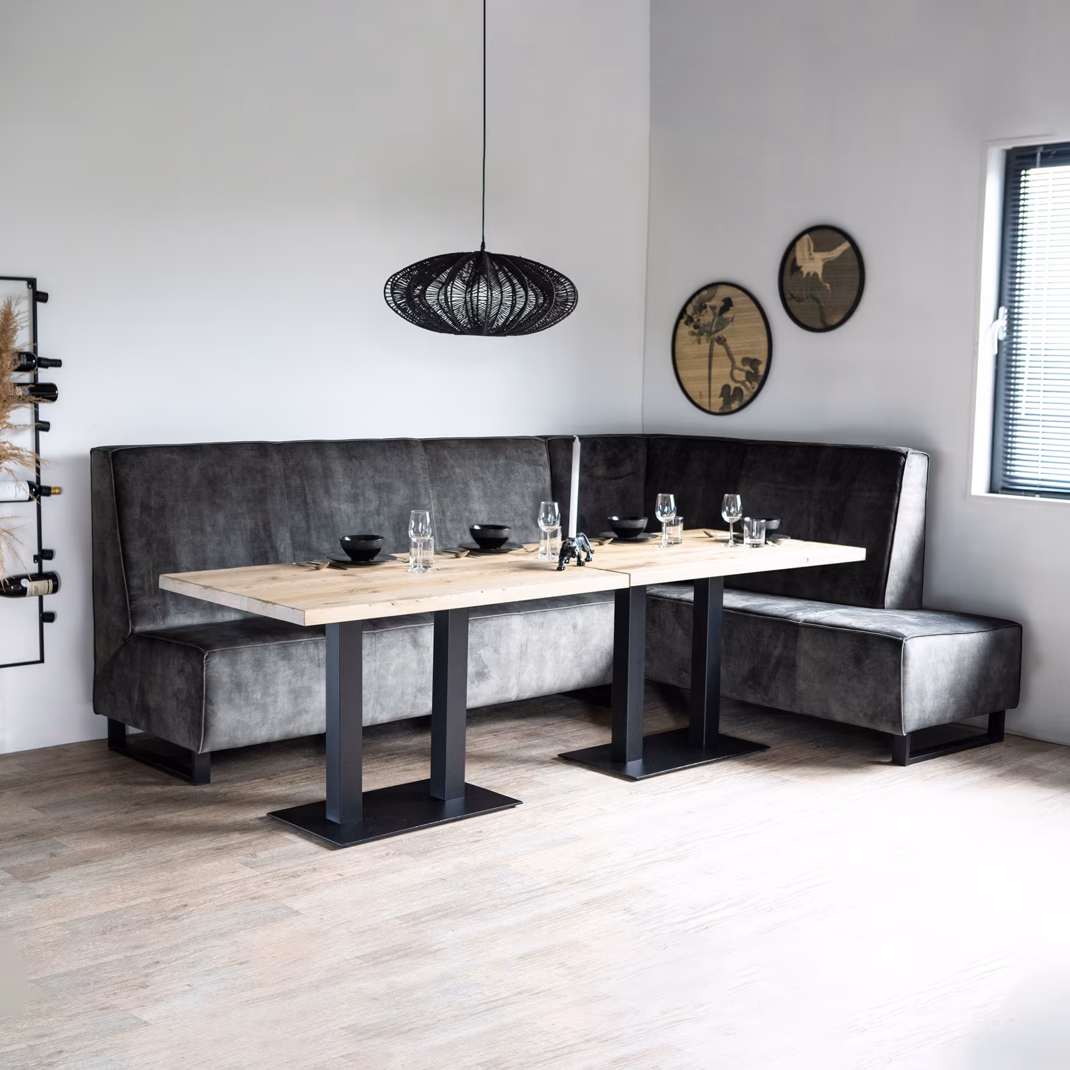 SEVN Eetkamerbank Jelle Velvet, kleur Groen